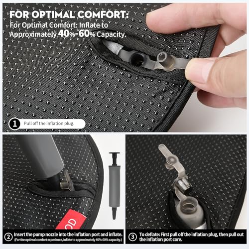 Airplane Seat Cushion for Long Flights, Inflatable & Portable Travel Cushion for Tailbone Pain Relief, Pressure Relief Car Seat Cushion for Office Chair and Wheelchair Use - size: Semi-circular arc