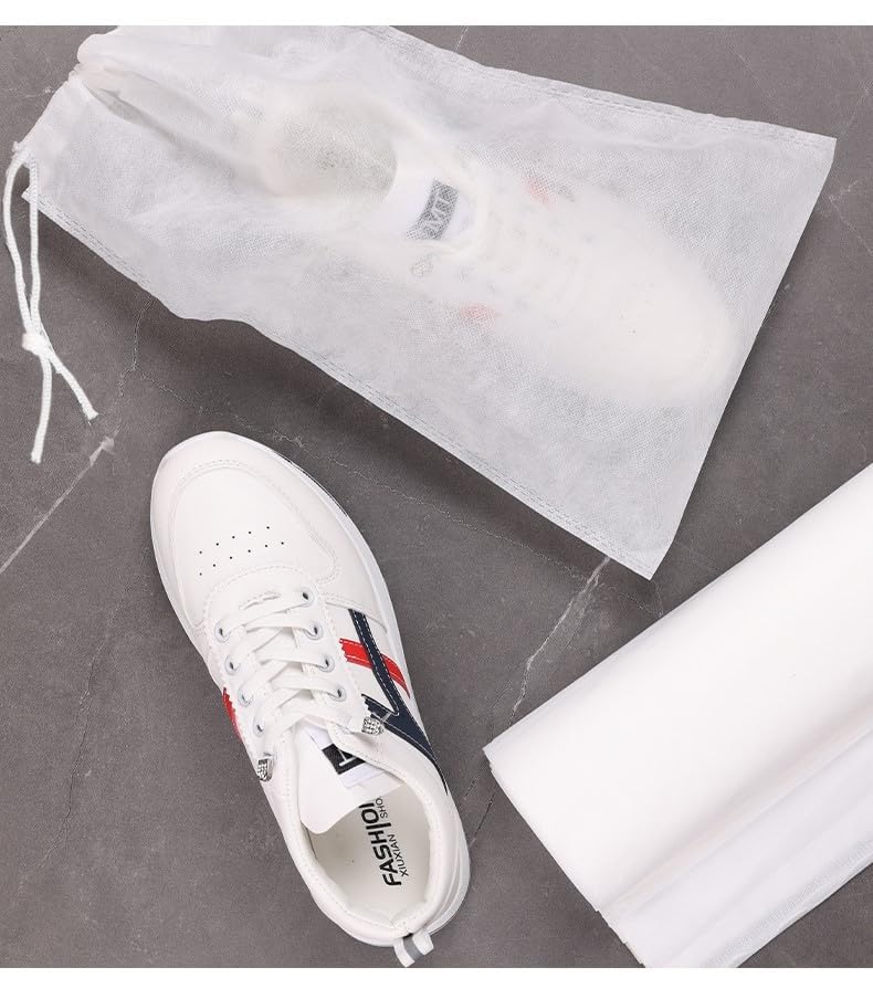 30 eco-friendly travel shoe bag storage bags, non-woven breathable dust-proof bag with rope, suitable for storing shoes and bags, isolate dust and keep shoes and bags clean and tidy. (9.8inX13.77in) - size: 9.8inX13.77in