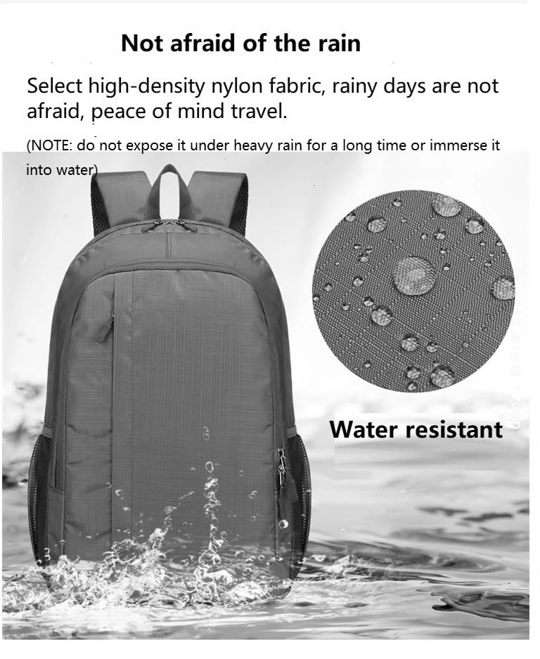Ultra Lightweight Packable Hiking Backpack Small Foldable Travel Hiking Camping Daypack Casual Outdoor Day Bag for Men Women 25L - color: Gray