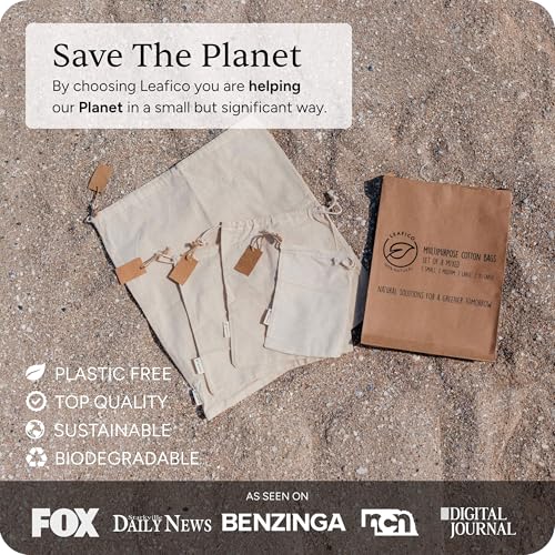LEAFICO Reusable Cotton Bags - X-Small 3x4 25 Pack - Cloth Gift Bags with Drawstrings for Jewelry, Home Supplies, Makeup,DIY, Wedding, Party Favors - Muslin Fabric Pouches - size: X-Small 3x4" (25pack)