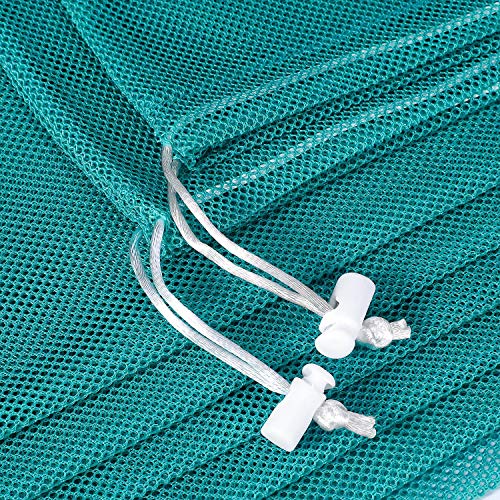 Frienda 6 Pieces Mesh Stuff Sack, 11 x 15 Inch Durable Nylon Drawstring Laundry Bag for Rinsing Beach Toys, Seashell Collecting, Mesh Bags for Travel(Turquoise) - color: Turquoise