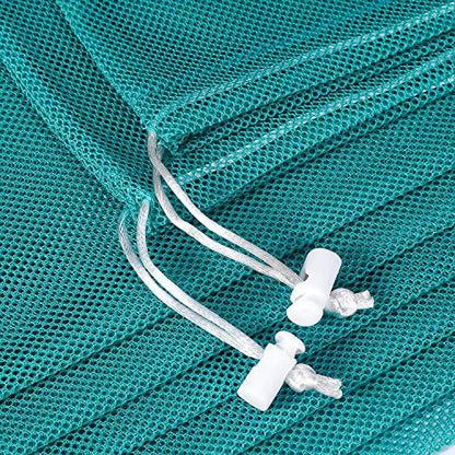 Frienda 6 Pieces Mesh Stuff Sack, 11 x 15 Inch Durable Nylon Drawstring Laundry Bag for Rinsing Beach Toys, Seashell Collecting, Mesh Bags for Travel(Turquoise) - color: Turquoise