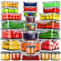 RockBerry 50 Pcs Large Food Storage Containers with Lids Airtight-85 OZ to small Containers-Total 526OZ Stackable Kitchen Set -BPA Free Leak proof containers- Freezer Microwave safe - color: 50Pcs