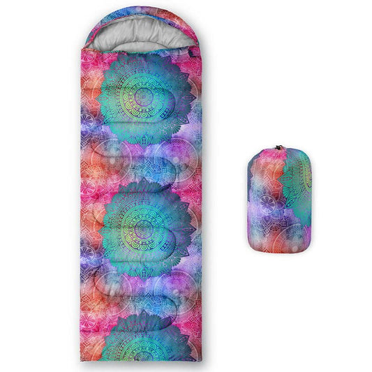 Sleeping Bag for Kids Adults,Brown Giraffe Fur Pattern-Lightweight Warm Portable Outdoor Indoor-Waterproof Cold Weather Resistant Sleeping Bag for Camping Hiking - color: Mandala