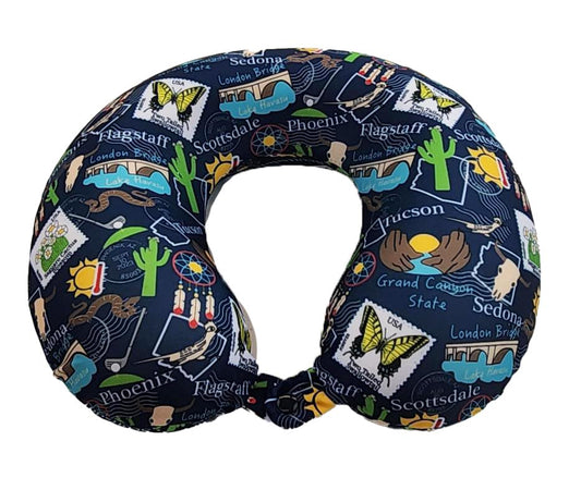 Wolf Essentials Adult Soft Memory Foam 12 x 13-inch Travel Neck Pillow, Compact, Perfect for Plane or Car, Arizona - style: Arizona