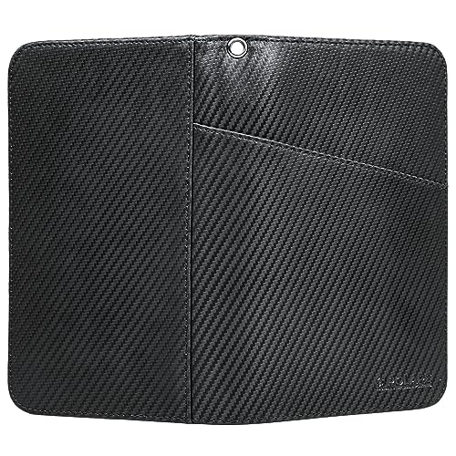 Polare Full Grain Leather Passport Holder Cover Case for Men and Women RFID Blocking Family Travel Wallet Holds 6 Passports - color: Carbon Black