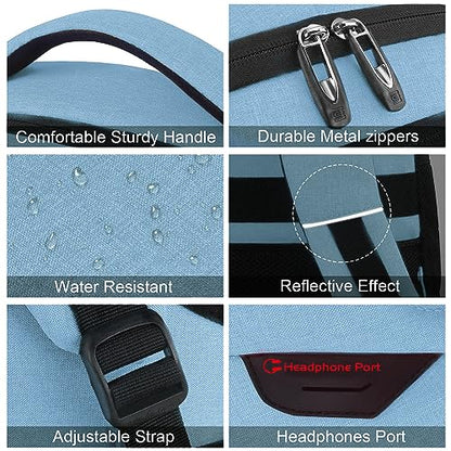 Volher Laptop Backpack,Business Travel Anti Theft Slim Durable Laptops Backpack,Water Resistant College Computer Bag for Women & Men Fits 15.6 Inch Laptop and Notebook-Pale Blue - color: Pale Blue, size: 15.6 Inch, style: Laptop