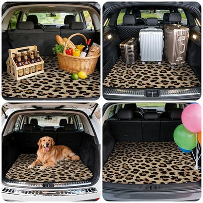 Car Trunk Mat - Universal Size 29" x 39", Leopard Print Pattern Cargo Liner, Car Accessory for SUVs/Sedan/Wagons, Durable Protective Mat, Trunk Liner for Families/Travel Enthusiasts - style: Leopard Print-4