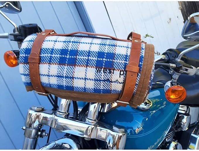 WP West Path Waxed Canvas Wool Camping Blanket & Bedroll – Waterproof Canvas Blanket, Oilskin Outdoor Blanket, Camp Blanket, Bushcraft Ground Cloth (Blue/White, Regular) - color: Blue/White, size: Regular