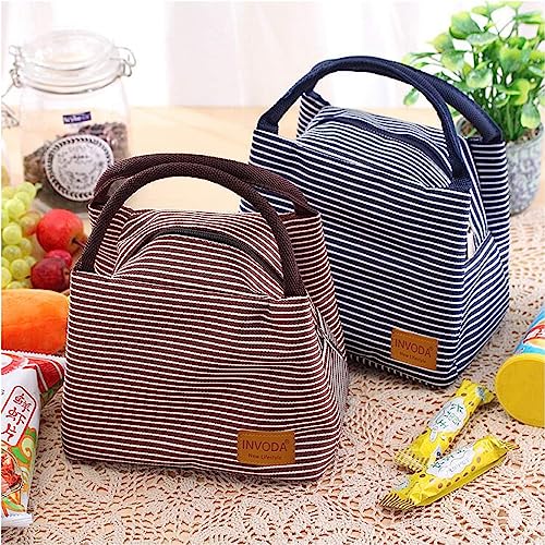 Lunch Bags Reusable Lunch Tote Bags Portable Lunch Cooler Bag Lunch Holder Insulated Lunch Box Bag for Picnic Office Beach (Blue) - color: Blue