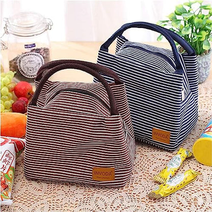Lunch Bags Reusable Lunch Tote Bags Portable Lunch Cooler Bag Lunch Holder Insulated Lunch Box Bag for Picnic Office Beach (Blue) - color: Blue