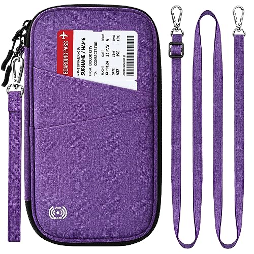 BKNOOU Passport Holder Family Rfid Blocking Travel Document Organizer,Travel Passport Wallet Waterproof Multiple Passport Holder for Traveling,Passport Organizer for Men Women - color: 03 Lavender purple