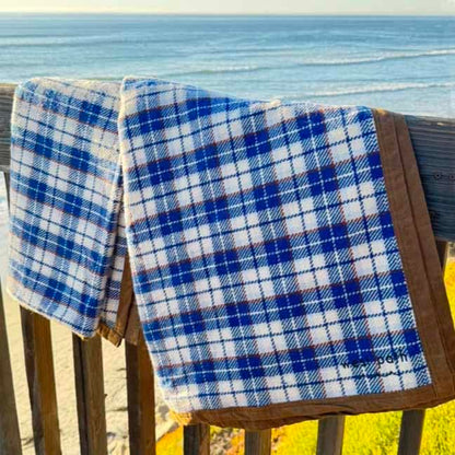 WP West Path Waxed Canvas Wool Camping Blanket & Bedroll – Waterproof Canvas Blanket, Oilskin Outdoor Blanket, Camp Blanket, Bushcraft Ground Cloth (Blue/White, Regular) - color: Blue/White, size: Regular