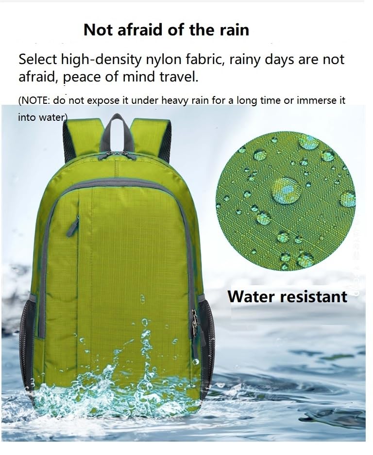 Ultra Lightweight-Packable-Hiking-Backpack Foldable Travel Camping Daypack Casual Outdoor Water-resistant 25L Bags (Green) - color: Green