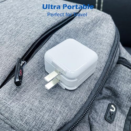 Charger for iPad,12W Fast USB i Pad Charging Fast Foldable Block Portable Travel Plug Adapter with USB A to Lightning iPhone Charging Cable Compatible with iPhone,iPad 9/8/7/6,Mini 5/4/3/2/1,Air 3/2/1 - size: 1PACK 3FT