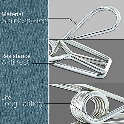 40 Pack Stainless Steel Small Clothes Pins Durable Clothes Pegs Multi-Purpose Metal Wire Utility Clips for Laundry Home Kitchen Outdoor Travel Office
