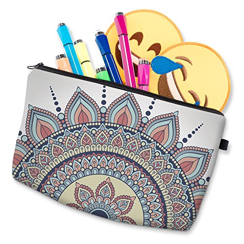 Deanfun Cosmetic Bag for Women, Mandala Flowers Waterproof Makeup Bags Roomy Toiletry Pouch Travel Accessories Gifts (50965) - color: 50965