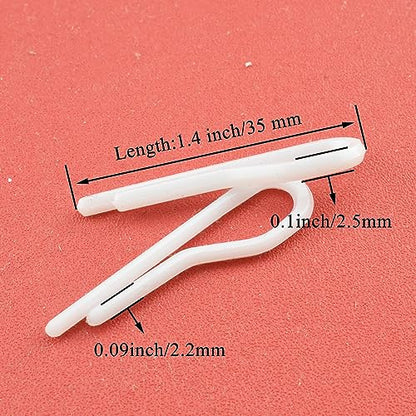 HAHIYO 1.4inch/35mm 200Pcs White Plastic U Shape Alligator Clip - Toothless Clothespin Fabric Clip Garment Shirt Folding Clip for Sewing Room Folding Sock Tie Pant Securing Fabric to Comic Board - size: White - 1.4 inches - 200 Count - Toothless