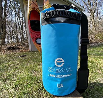 Enthusiast Gear Insulated Dry Bag Floating Cooler – 10L / 15L / 25L Roll Top, Leak Proof, Waterproof, Collapsible, with Padded Shoulder Strap - Perfect for Kayaking Fishing Beach - color: Blue, size: 10 Liter