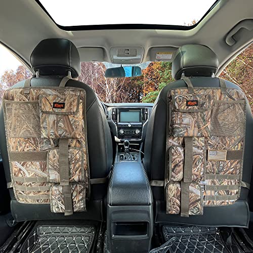 MYDAYS 2 Pack Tactical Seat Back & Front Seat Gun Organizer with Molle Panel Vehicle Gun Holders for Hunting Rifles & Shotguns (Camo) - color: Camo