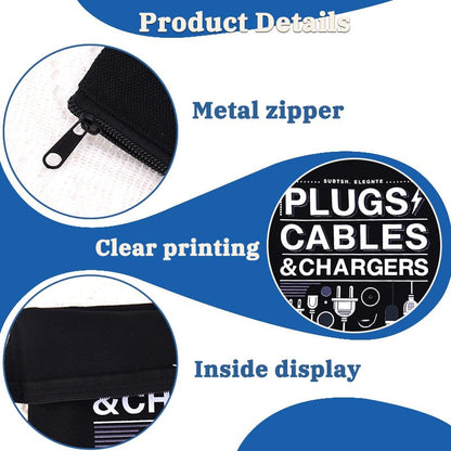 ShiQiao Spl Cable Organizer Bag Travel Charger Plugs Cosmetic Bags Travel Storage Bag Pouches for Daughter Granddaughter Birthday Christmas Gift for Friend Chargers Cables Toiletry Organizer Pouch - style: Plugs