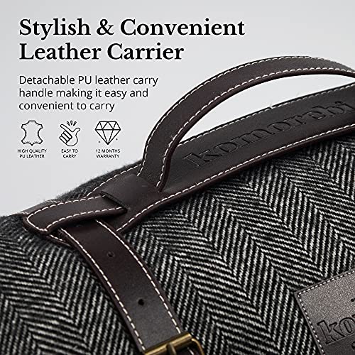 Komorebi Extra Large Picnic Blanket - 78” x 59” – Waterproof Outdoor Blanket, Foldable & Portable Sandproof Beach Blanket – Grey Travel Mat with Faux Wool & Carry Handle - color: Grey