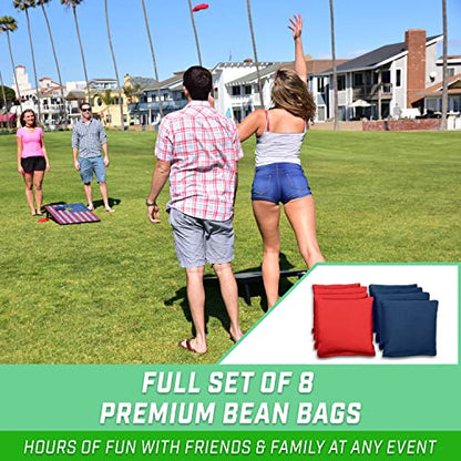 GoSports Portable Cornhole Sets, 8 Styles – Choose 4 x 2 ft or 3 x 2 ft - Boards Include 8 Bean Bags, Travel Case, and Game Rules - style: 3 x 2 ft American Flag