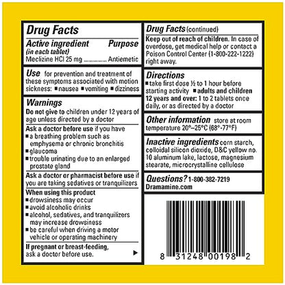 Dramamine Motion Sickness Less Drowsy, Travel Vial, Multicolor, 8 Count - size: 8 Count (Pack of 1)