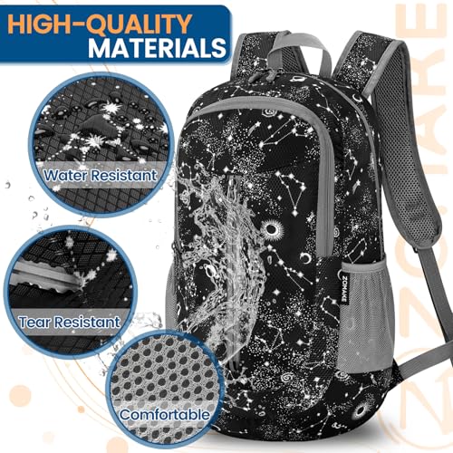 ZOMAKE Ultra Lightweight Packable Backpack 25L - Foldable Hiking Backpacks Water Resistant Small Folding Daypack for Travel(Starry sky print) - color: Starry Sky Print