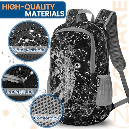 ZOMAKE Ultra Lightweight Packable Backpack 25L - Foldable Hiking Backpacks Water Resistant Small Folding Daypack for Travel(Starry sky print) - color: Starry Sky Print