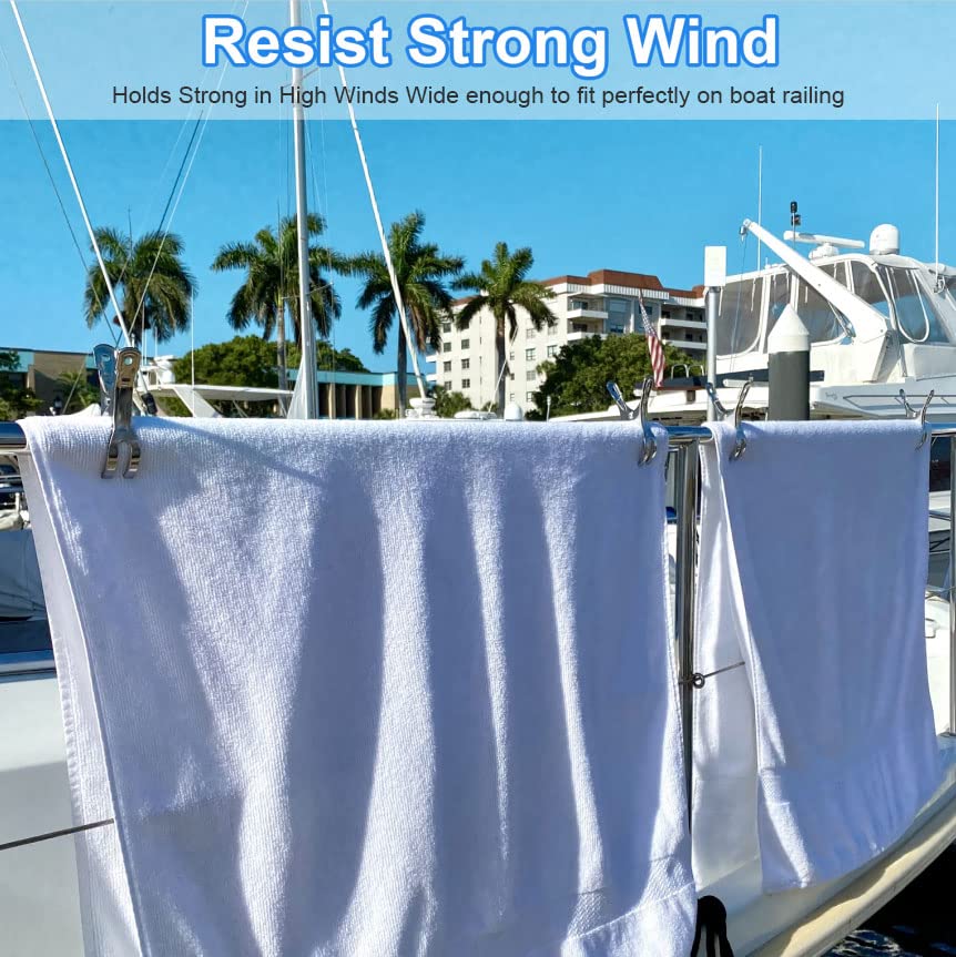 Coideal Beach Towel Chair Clips - 10 Pack Pool Cover Clips Stainless Steel Quilt Clamps Metal Large Heavy Duty Clothes Pins Windproof for Sunbed Lounge Cruise - size: 11 cm
