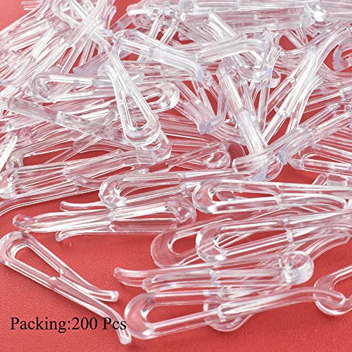 HAHIYO 1.5inch/38mm 200Pcs Clear Plastic U Shape Alligator Clip, Clothespin Fabric Clip Garment Shirt Folding Clip Toothless for Sewing Room Folding Sock Tie Pant Securing Fabric to Comic Book Board - size: Clear - 1.5 inches - 200 Count - Toothless