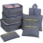 Mossio 7 Set Packing Cubes with Shoe Bag - Travel Carry On Luggage Organizer - color: Navy Star