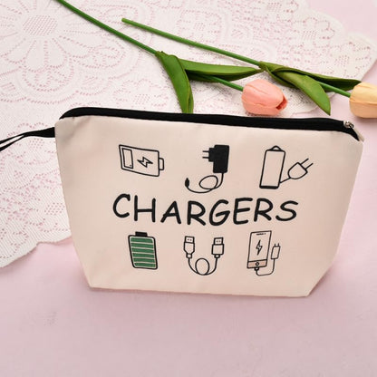 ShiQiao Spl Charging Cable Organizer Bag Chargers Organizer Bag for Travel Backpack with Zipper Toiletry Pouch Gifts for Friends Daughter Son Bday Birthday Gifts Chargers Makeup Cosmetic Bags - style: Chargers