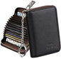 FurArt Zipper Wallet Women, RFID Blocking Credit Card Wallet, Business Card Holder, Compact Size KeyChain Wallet - color: Black