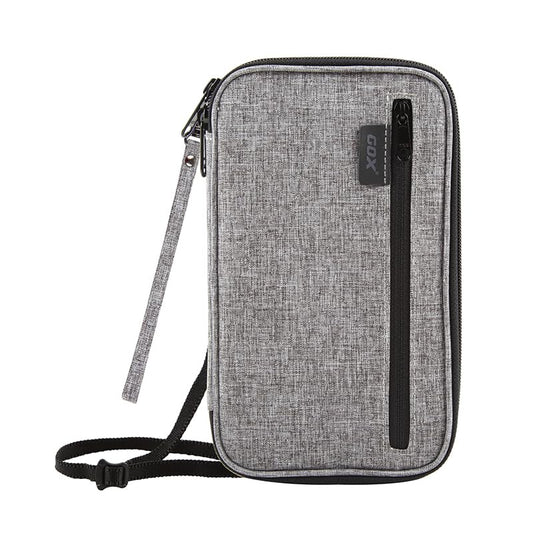 GOX Passport Holder for Travel Family RFID Neck Wallet for Traveling Women Travel Pouch for Passport and Documents with RFID Waterproof Zipper Passport Case (Grey) - color: Grey