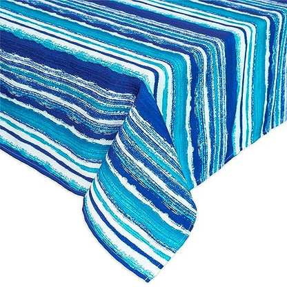 YiHomer Indoor Outdoor Tabletop for Spring Summer Decorations, Picnics and Dinner Parties - Stain and Water Resistant, Crayon Art (Ocean), Tablecloth, 60 x 84 Rectangle - size: 84" x 60" (Rectangular)