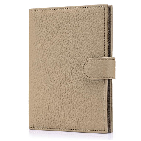 RFID Passport Holder for Women – Slim Leather Travel Wallet with Card Slots, Zipper Coin Pocket & Cash Organizer, Elegant Passport Case Gift for Travel (Apricot Beige) - color: Apricot Beige