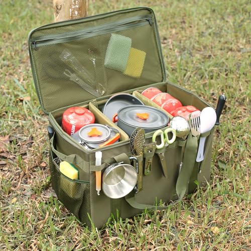 Tactical Camping Storage Bag - 46L Utility Tote Bag Trunk Organizer (Army Green) - color: Army Green