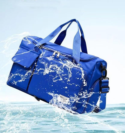 New Sports Tote Gym Travel Luggage Shopping Delivery Weekend Camping Overnight Bag (Jewelry blue) - color: Jewelry blue