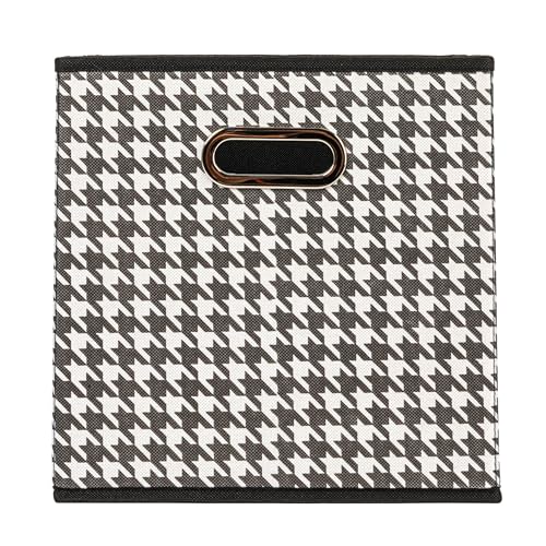 Household Essentials Fabric Storage Bins 6 Piece Set, Houndstooth White and Black (Pack of 6) - color: White and Black, size: 11” L x 11” W x 11” H (Pack of 6)