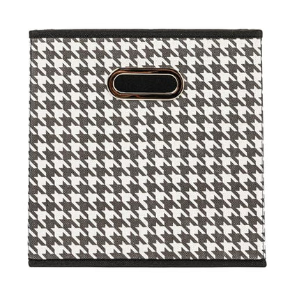 Household Essentials Fabric Storage Bins 6 Piece Set, Houndstooth White and Black (Pack of 6) - color: White and Black, size: 11” L x 11” W x 11” H (Pack of 6)