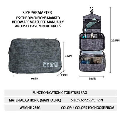 Travel toilet bag is used to store toiletries, Suitable for short-term travel use hanging toilet bag (Gray) - color: Gray