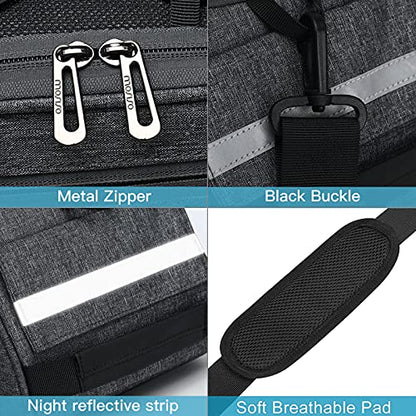 MOSISO Bike Rack Bag, Waterproof Bicycle Trunk Pannier Rear Seat Pouch Cycling Bike Carrier Backseat Storage Luggage Saddle Shoulder Bag - color: Space Gray