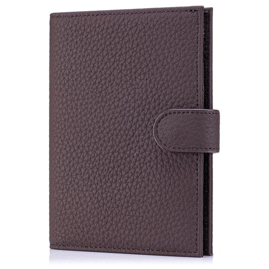 Genuine Leather Passport Wallet with RFID Blocking – Slim Travel Passport Holder with Card Slots, Zipper Coin Pocket & Cash Sleeve, Classic Travel Wallet (Coffee Brown) - color: Coffee Brown