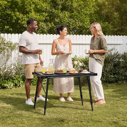 BLACKDOG Folding Camping Table for Outdoor, Portable IGT Table with Detachable 3 Units for Camp, Aluminum Table with Adjustable Height for Picnic Backyards Beach