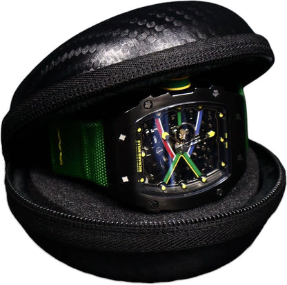 TimepieceVault - Protective Travel Watch Case Box Luxury Single Storage for Wristwatches & Smart Watches | Shockproof Watch Vault (Fits 21mm-55mm)