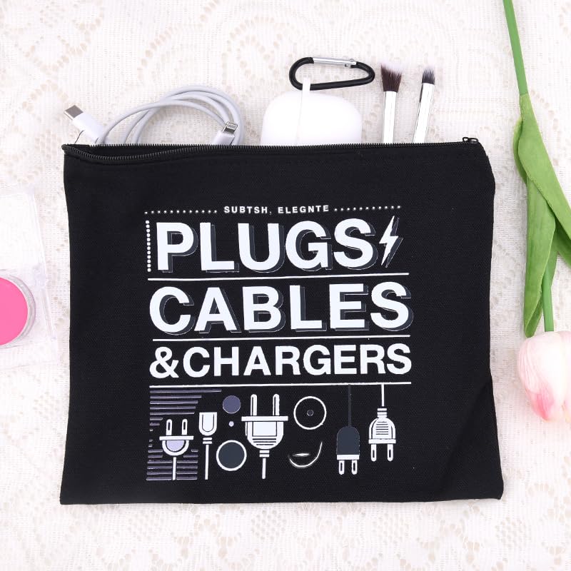 ShiQiao Spl Cable Organizer Bag Travel Charger Plugs Cosmetic Bags Travel Storage Bag Pouches for Daughter Granddaughter Birthday Christmas Gift for Friend Chargers Cables Toiletry Organizer Pouch - style: Plugs