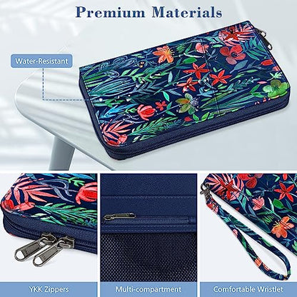 Fintie Family Passport Holder Wallet, RFID Blocking Travel Document Organizer Clutch Bag Credit Cards Case Cover for Women Men - color: Jungle Night