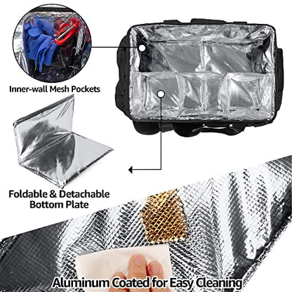 HODRANT Large Grill Utensil Caddy with Paper Towel Holder, Outdoor Picnic Bag Organizer for BBQ Supplies Tool, Tailgating Accessory Basket Camping Gear Must Haves for Cook Essentials, Black, Bag Only